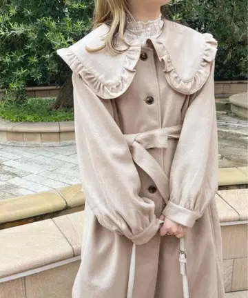 apresjour 아프레 주르 프릴 옷깃 롱 코트