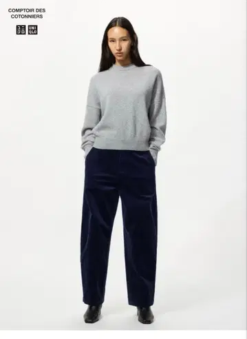 [ 완판템 ] 유니클로 코듀로이 커브 팬츠 네이비 M