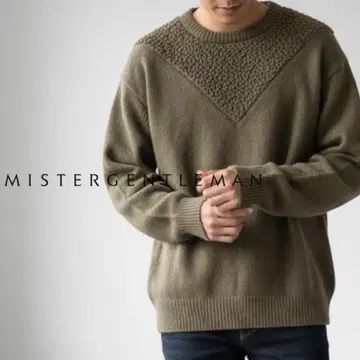 YJ314@ MISTERGENTLEMAN 절개 디자인 니트 스웨터