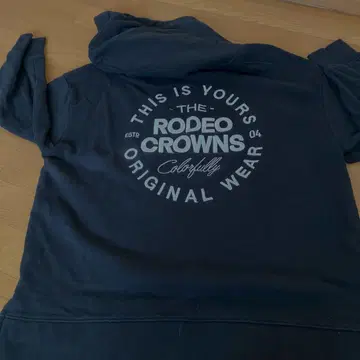 RODEO CROWNS 백 프린트 후드티 블랙