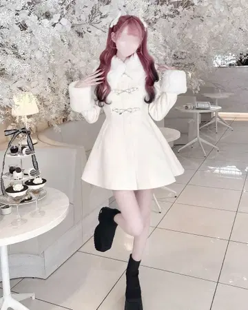 미사용 새상품 미셸 마카롱 HONEY MEW 리본 비트 코트 XS