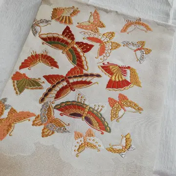 직조 오비(약 27.3cm) 나비 화이트