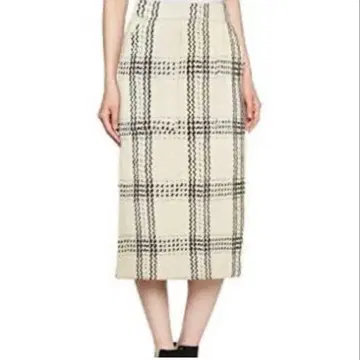 FRAY I.D 체크 무늬 타이트 스커트