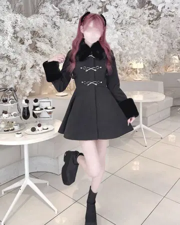 미사용 새상품 미셸 마카롱 HONEY MEW 리본 비트 코트 XS