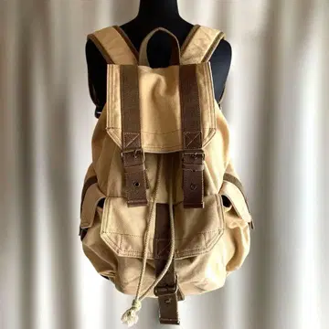 캔버스 럭색 빅 베이지