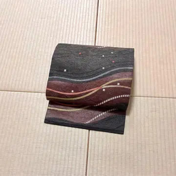 금박 실 하운드투스 체크 모던 오비(약 27.3cm) 나고야 오비