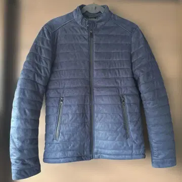 ZARA MAN 네이비 스웨이드 느낌 퀼팅 다운 자켓 M