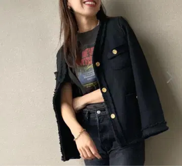 트위드 노카라 자켓 ( ai select )