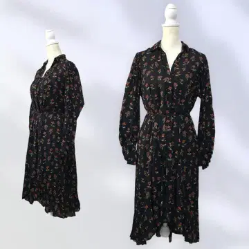 ZARA 맥시 원피스 패턴 롱 원피스 롱 셔츠 허리 조절 꽃무늬