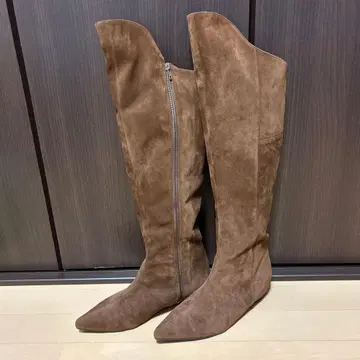 새상품급 로데오 크라운 스웨이드 롱 부츠 브라운 L