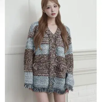 Darich 트위드 보더 니트 가디건