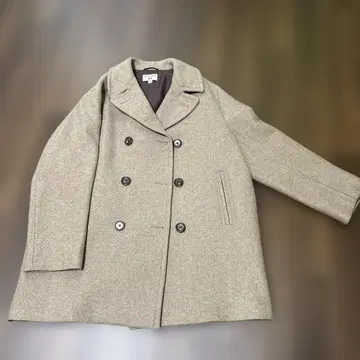 INES DE LA FRESSANGE 베이지 더블 브레스트 코트 XXL