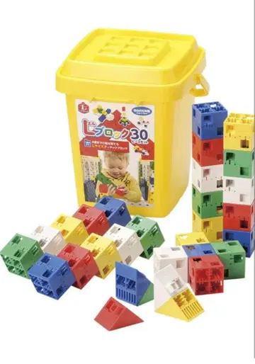 ArTec L 블록 30피스 세트 옐로우 컬러 버킷