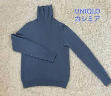 [ UNIQLO ] 유니클로 터틀넥 스웨터 긴팔 스카이블루 캐시미어