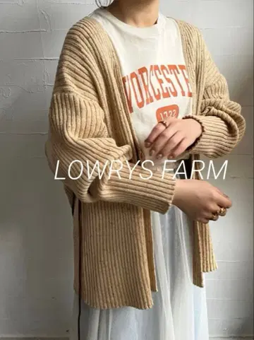 여성용 긴팔 가디건 베이지 LOWRYS FARM