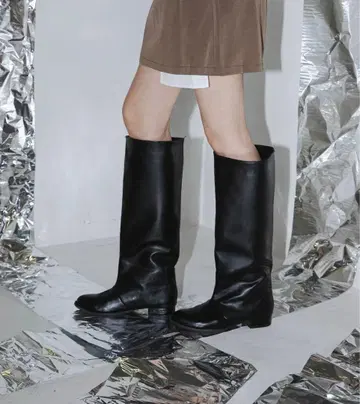 보마르 와이드 샤프트 스트레이트 롱 부츠 24.5cm