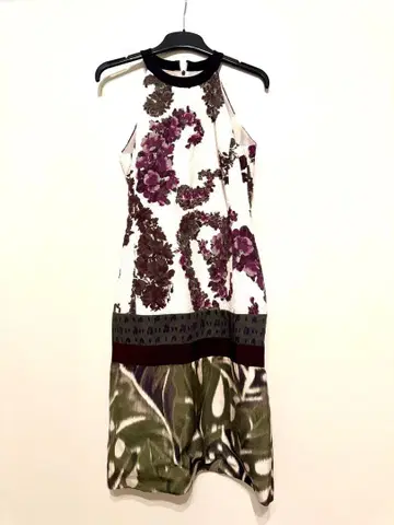 꽃무늬 슬리브리스 무릎 기장 원피스 made in Italy