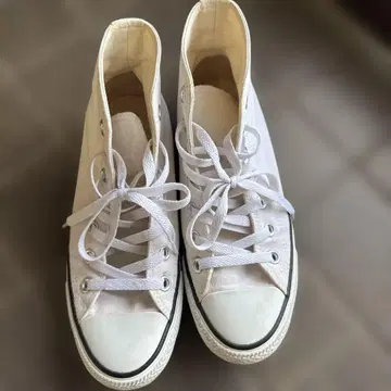 CONVERSE 화이트 하이컷 스니커즈