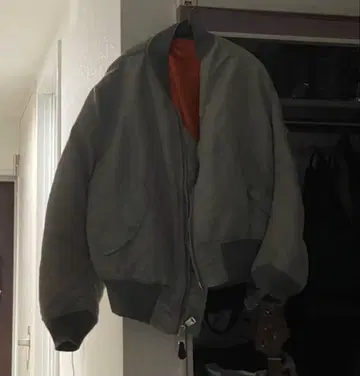 레어 알파 y2k 구형 택 MA-1 실버 그레이 L USA 제작 90s