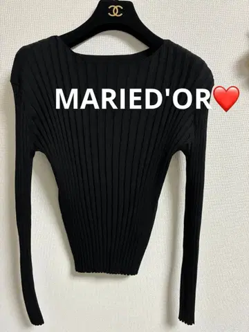 MARIED'OR 블랙 리브 니트 긴팔