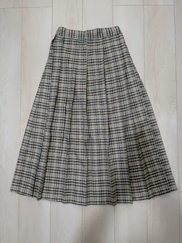 KALENO 체크 무늬 플리츠 스커트
