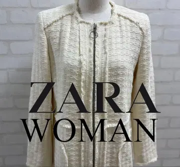 새상품급 ZARA WOMAN 노카라 자켓 아이보리