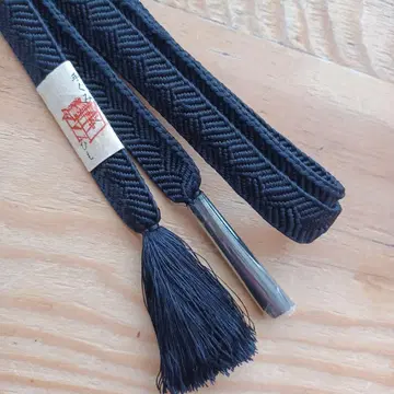 허리띠(수축사) 실크 100% 블랙