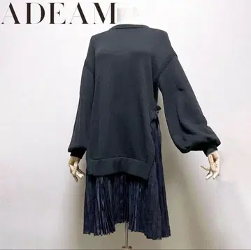 ADEAM FOXEY 니트 dress 플리츠 원피스 페이즐리 블랙