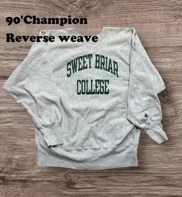 90s USA 챔피온 리버스 위브 L 칼리지 계열 자수 그레이