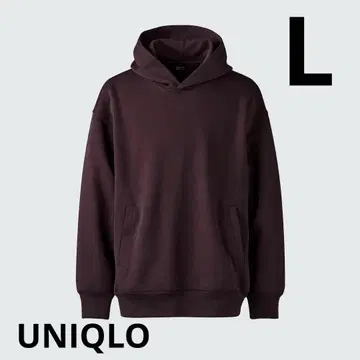 유니클로 맨투맨 오버 사이즈 풀 후드티 남녀 공용 다크 브라운 L
