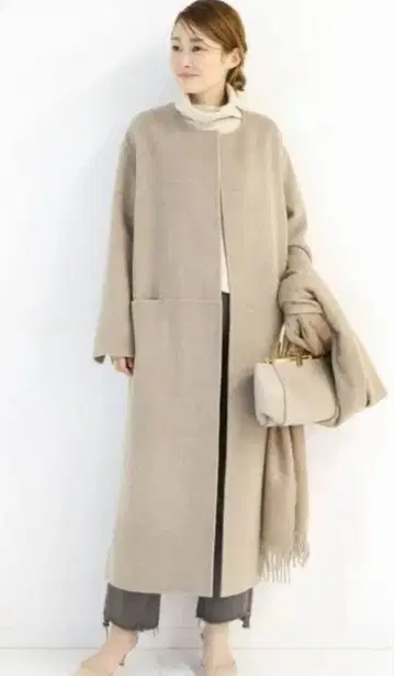 Deuxieme Classe victorian 리버 롱 노카라 코트