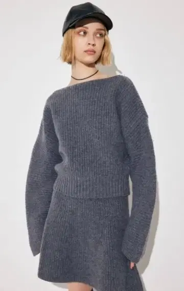 MOUSSY 마우지 니트 셋업 그레이