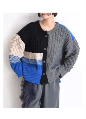 Eimee Law 믹스 케이블 니트 긴팔 스웨터
