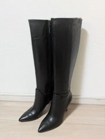 [NINE WEST] 미사용 새상품 블랙 가죽 하이힐 롱 부츠