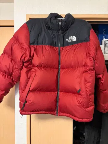 THE NORTH FACE 다운 자켓 2XL 빨간색 블랙 눕시