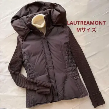 LAUTREAMONT 브라운 후드 부착 리브편 소매 옷깃 다운 자켓 M