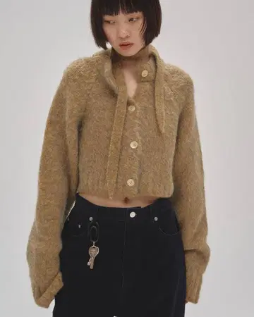 todayful Brushed Knit Cardigan 올리브