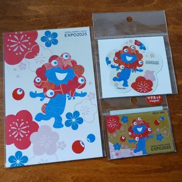 새상품 만박 미야쿠미야쿠 일본풍 패턴 마그넷 엽서 스티커 3종 세트