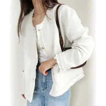 주노아 트위드 자켓 포멀 세레모니 L 화이트 시치고산