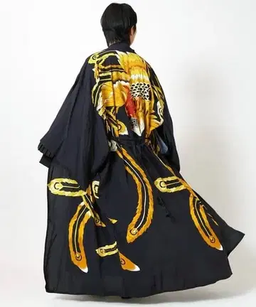 신상 소소조수 UV 겉옷 기모노 겉옷 롱 겉옷 봉황 후리소데 기모노 일본