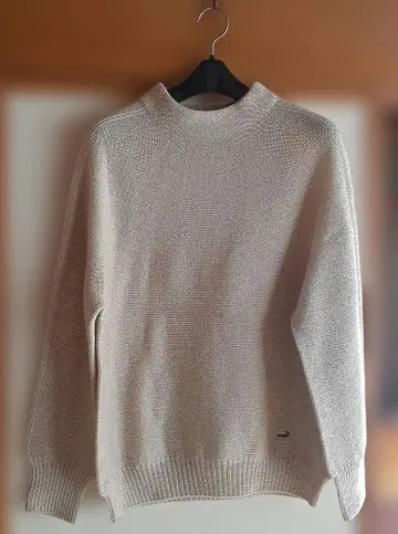 CROCODILE 여성용 베이지 긴팔 니트 스웨터 L 사이즈 모 100%