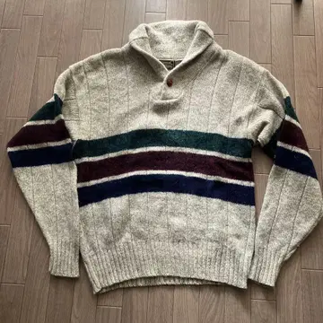 [ USED ] Eddie Bauer 80's 블랙택 울 니트 USA제