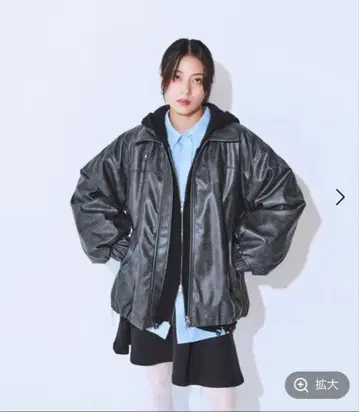 지나시스 빈티지 가죽 블루종