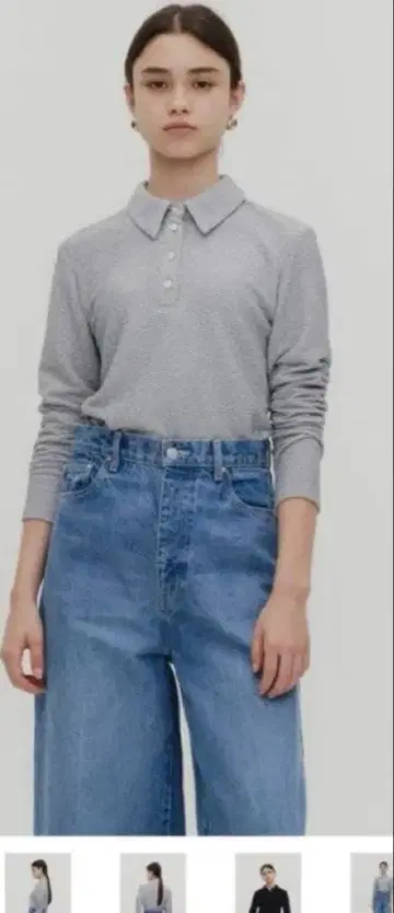 yori 라메 폴로 티셔츠 실버 36