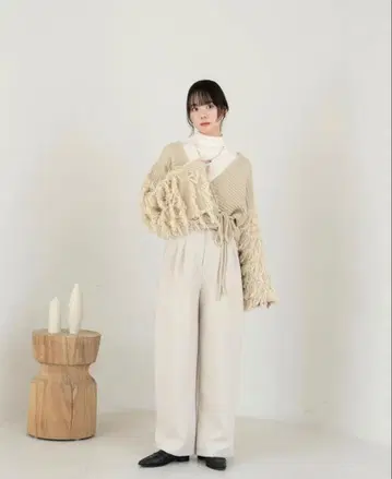 루프 프린지 니트 가디건