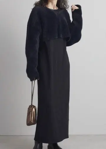 미스틱 샤기 니트 원피스 세트