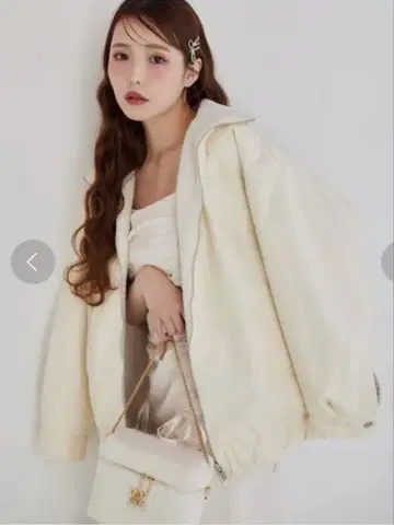 NICE CLAUP 오버 사이즈 인조 가죽 보아 자켓