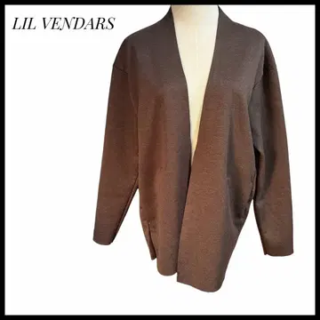 LIL VENDARS 브라운 가디건 긴팔 오픈 프론트 M