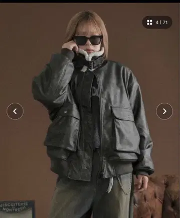 sedacle 보아 안감 인조 가죽 블루종 블랙