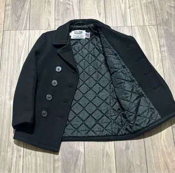 Schott 피코트 더블 퀼팅 740N 블랙 USA제